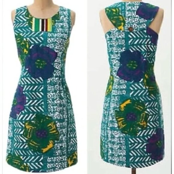 Anthropologie Dresses & Skirts - Anthropologie | Vanessa Virginia Graphic Hibiscus shift dress, US size 0, Pocket